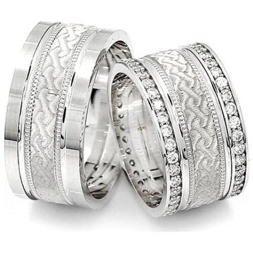 Couple Wedding Ring Sterling Silver 925 Woman And Man Luxury Jewelry Bands Fashion Engagement Anniversary Ancient Greek Model