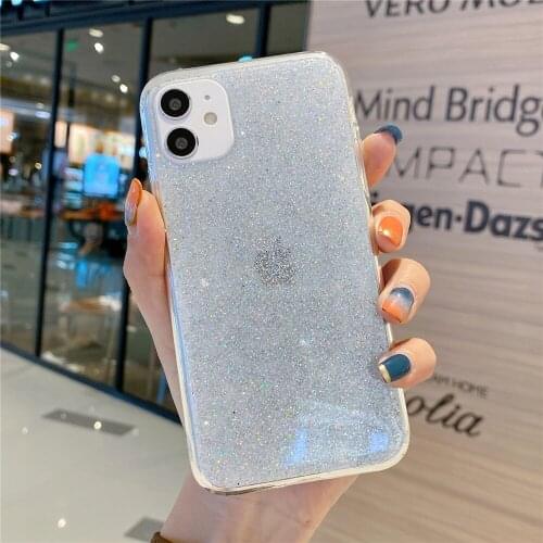 Pure Color Glitter Case for Xiaomi Mi Note 9 10 Pro SE 9T Pro A3 A2 Lite Soft Cover for Xiaomi Redmi Note 9s 8 Pro 7 8T 10T