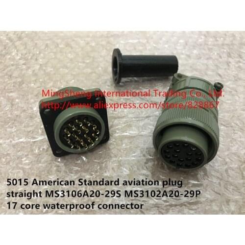 Original new 100% 5015 American Standard aviation plug straight MS3106A20-29S MS3102A20-29P 17 core waterproof connector