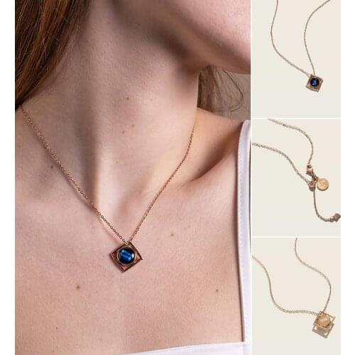 Astral Tetrad Necklace in Rose Gold with Constellation Pattern Womens Clavicle Chain Jewelry Gift LXH