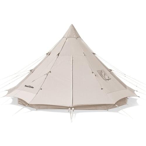 Lang 12.3 Cotton Camping Pyramid Tent 5-8-Person Outdoor Party Travel Tent Breathable With a Chimney HoleNH20ZP005 Naturehik