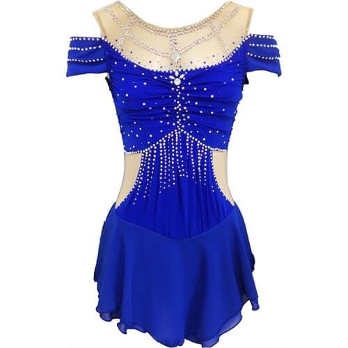 Figure Skating Dress, Ice Skating Skirt,Sleeveless Black Spandex Competition Dresses