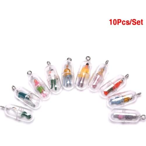 10pcs/lot Transparent Resin Pills Villain Pendants Fit Charms Funny Capsule Design Charms DIY Earring Jewelry Accessories