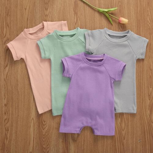 Cotton Casual Newborn Baby Boys Girls Rompers Jumpsuit 2020 Summer Toddler Infant Playsuit One-pieces Outfits Clothes 0-24M