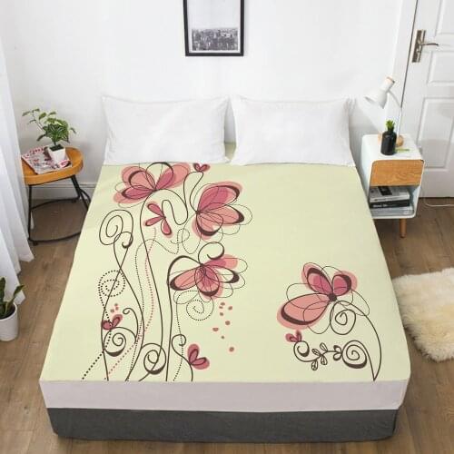 Fitted Sheets With Elastic Band Mattress Cover 3D HD Printed Bedsheet Bed Sheet Linens 160X200/90x200CM Size Bedding Camel