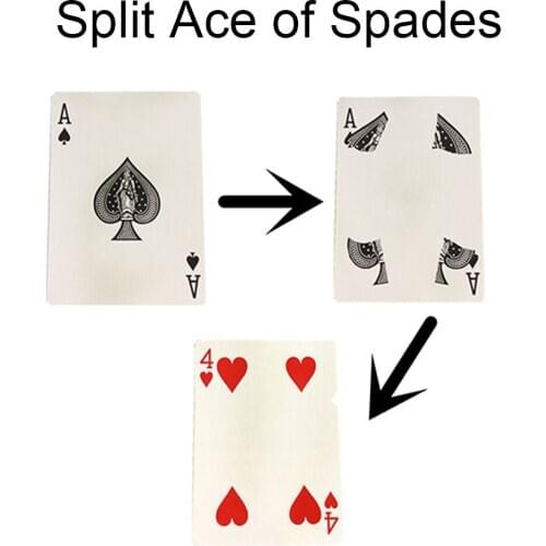 Split Ace of Spades Magic Tricks Close Up Magia Prediction Card Magie Playing Card Deck Magica Mentalism Illusion Gimmick Props