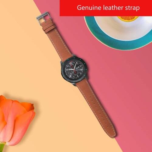 22mm genuine cow leather strap for samsung galaxy 46mm wristband Ticwatch amazfit 3 GTR 2 Huawei GT2 xiaomi watch color belt