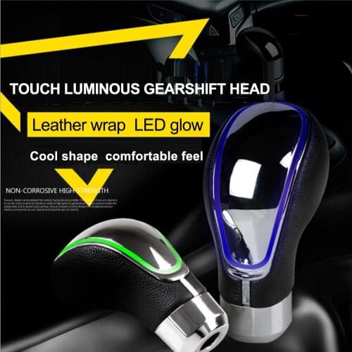 Car Auto Gear Shift Knob RGB LED Light 7 Color Touch Activated Sensor USB Gear Shift lever Knob Car modification