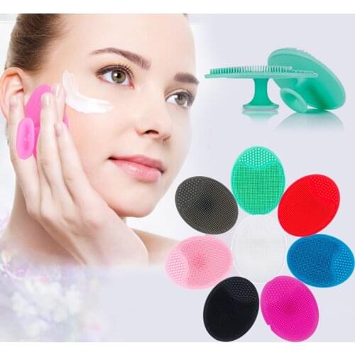 1Pc Silica Gel Cleansing brush Wash Face Facial Exfoliating Brush Skin Scrub Cleanser Deep Massage Wash Face Skin Care Tool TSLM