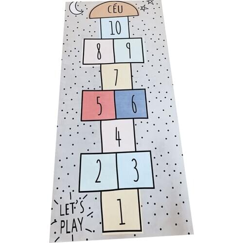 Nordic Baby Hopscotch Game Mat Kids Activity Play Gym Mats Children Infant Adventure Road Rugs Crawling Carpet for Children Room