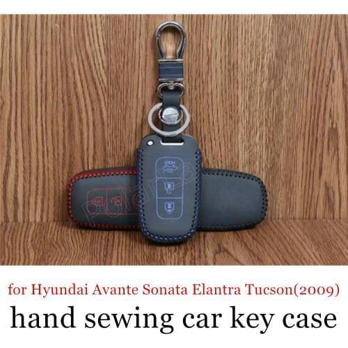 Only Red car styling fit for Hyundai Avante Sonata Elantra Tucson(2009) Hand sewing car key cover car key case leather