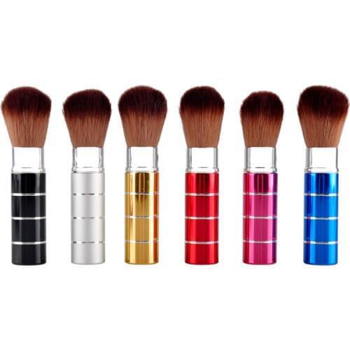 Top Fashion Real Metal Nylon 6pcs/set Retractable Makeup Brushes Professional Tools Brush Face Blusher Make Up