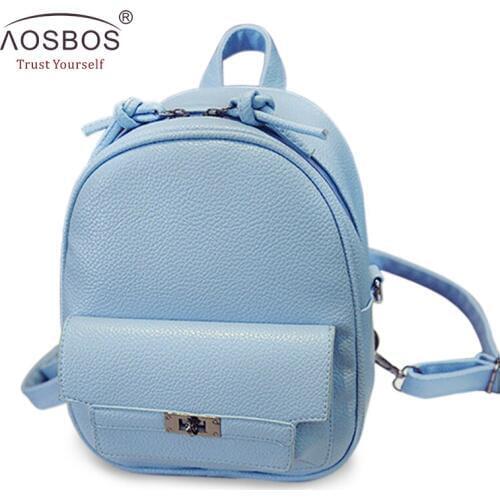 Women Simple Style Small Solid Backpacks Fashion Black PU Leather School Bags for Teenage Girls Candy Color Waterproof Backpack