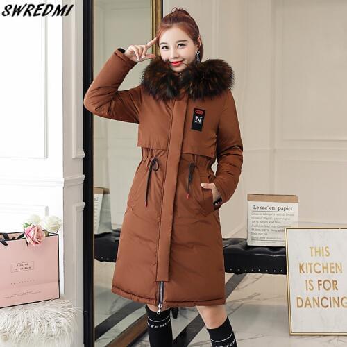 SWREDMI Thick Warm Female Jacket 2020 Slim Drawstring Winter Womens Parkas Plus Size 3XL Wadded Coats Hooded Wear On Both Sides