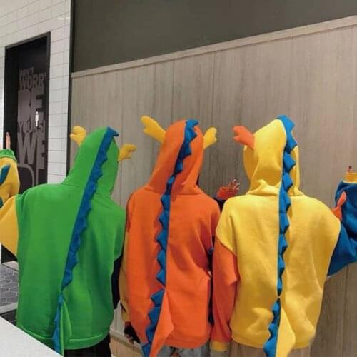 AECU Fashion Women Sweatshirt Hoodies Casual Cute Cartoon Long Sleeve Splice Dinosaur Hoodies Sweatshirt Tops Sunflower Hooded