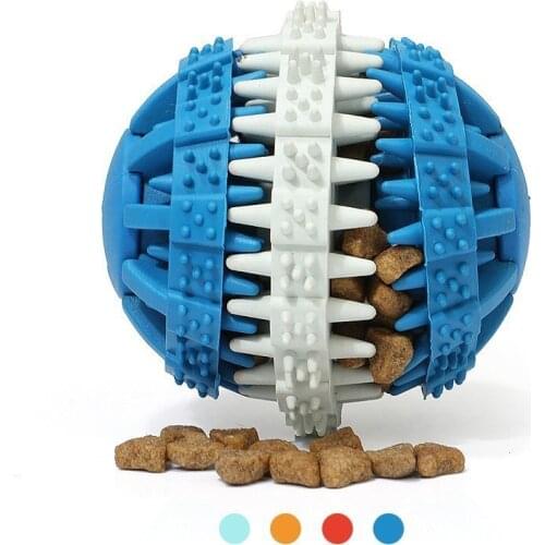 H&JOY Dog Chew Toys Bite Resistant Rubber Ball Teeth Cleaning Food Dispenser For Dogs Game Playing Puppy Training Pet Products