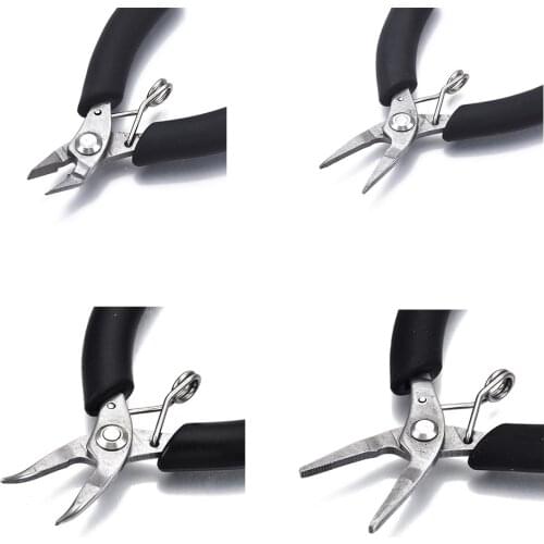 1pc Black Stainless Steel Mini Diagonal Cutting Plier Side Cutting Flush Cutter Flat Nipper Pliers Jewelry Making Hand Tools