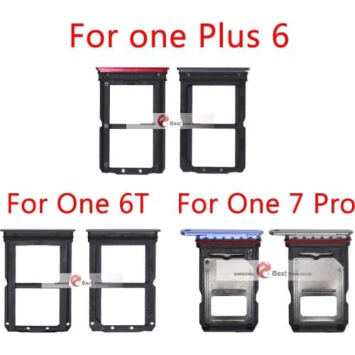1pcs New For Oneplus 6 6t 7 Pro Card Tray Holder SIM Card Replacement Repair Parts