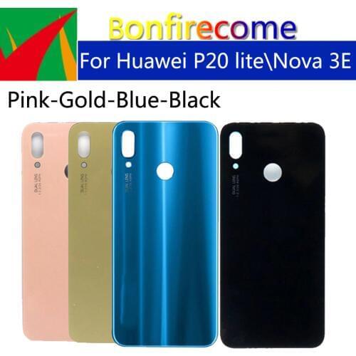 10Pcs\lot Back Glass For Huawei P20 Lite Battery Back Cover Replacement For Huawei Nova 3E Housing Chassis Shell replacement