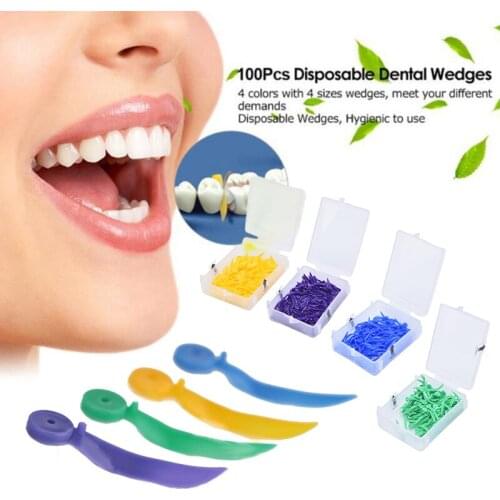 100pcs/box Dental Disposable Wedge with Hole All 4 Size Tooth Gap Wedge Medical