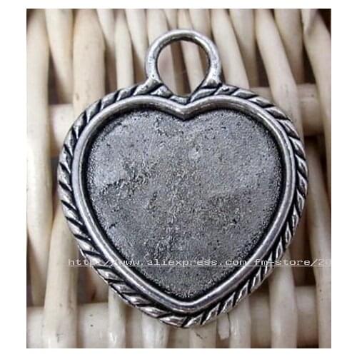 100Pcs/lots Tibet Silver heart Charms pendant 28*23mm