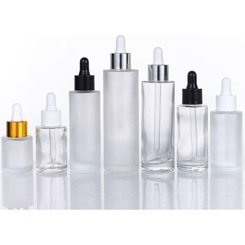 20ml 30ml 80 ml Essential Oil Vial Cosmetic Packaging Bottles, Gold Silver Glass Lotion Dropper Bottle , Glass Dropper Bottles