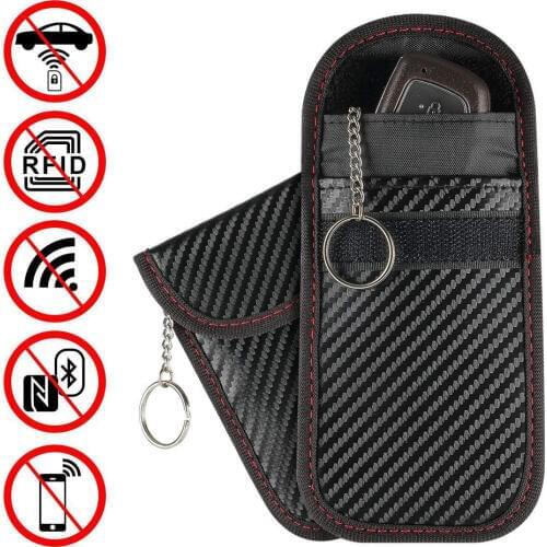 2019 Newest Hot 1pc Anti-theft Car Key Fob RFID Signal Blocker Faraday Signal Blocking Pouch Bag Key Wallets
