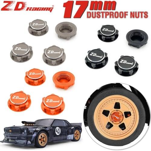 4PCS ZD Racing EX07 Aluminum 17mm Hex Wheel Nuts Dustproof Anti-Skid for 1/8 1/7 Traxxas X-Maxx Summit E-Revo ARRMA RC Car