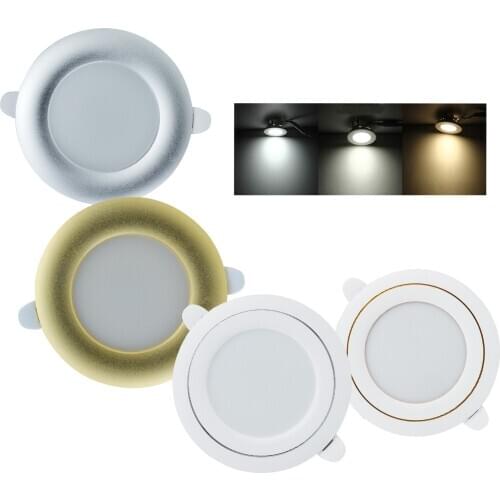 5W 220V Gold Silver White LED Downlight Fxiture Cool Warm LED Recessed Ceiling Down Light Lamps Decor Lighting