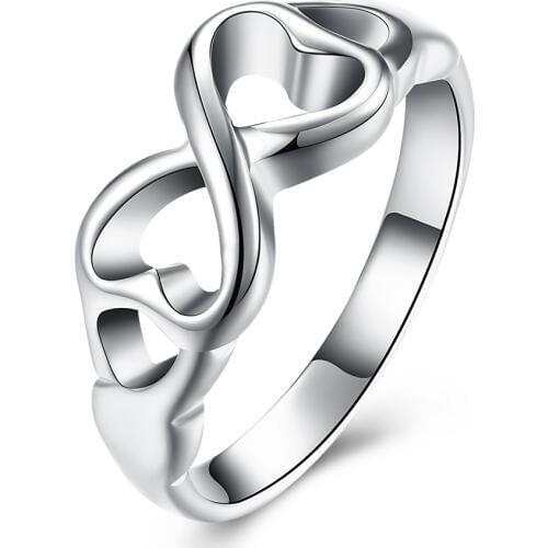 8 Word Ring Silver plated color Heart Rings For Women Jewelry jewellery Anel Anillos Aneis Bague Anelli Anillo Love Gift A222