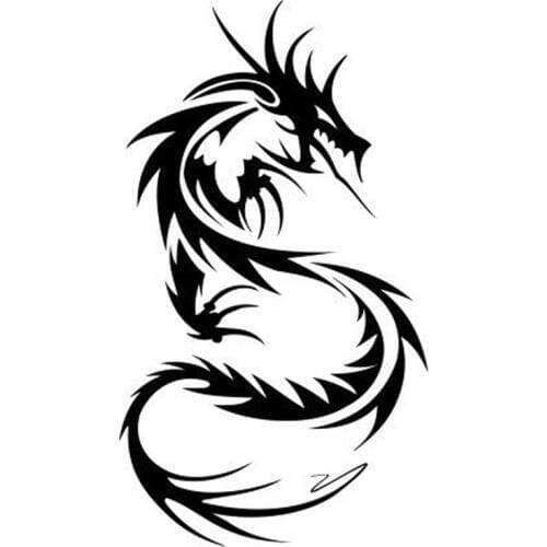 9*15.6CM Chinese Dragon Classic Vinyl Car Body Stickers Custom Car Styling Decals Black/Silver C9-0818
