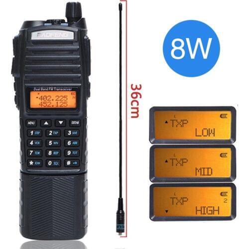 Baofeng UV-82 plus 8watts Walkie Talkie 3800mAh With DC Connector dual band 10km handheld pofeng UV82 Ham two way radio