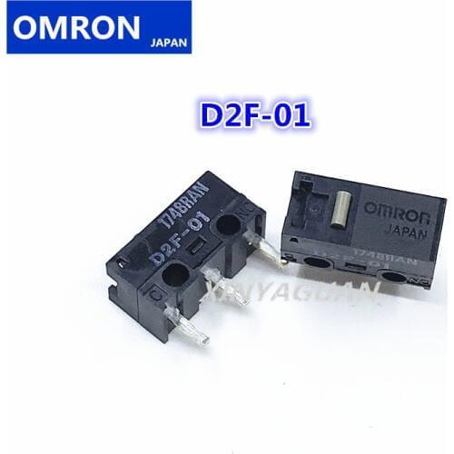 Free shipping 2Pcs JAPAN OMRON Mouse Micro Switch D2F-01 Mouse Button suitable for steelseries rival 300 310 logitech G304 G305