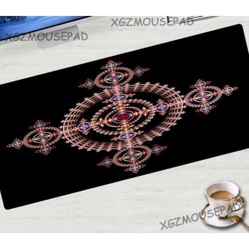 XGZ Large Mouse Pad Black Precision Lock Edge Magician Array Computer Desk Mat Abstract Pattern Natural Rubber Non-slip Xxl