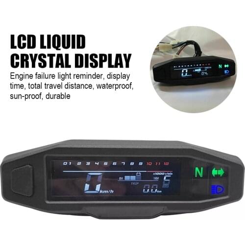 New Motorcycle Meter Speedometer 1200RPM 5 Gear Oil Level LCD Digital Odometer Electric Injection Carburetor Instrument For KR20