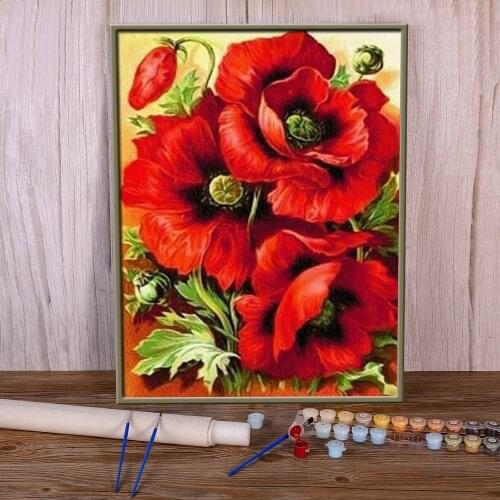 Flowers Coloring By Numbers Painting Complete Kit Oil Paints 50*70 Painting On Canvas Home Decor Adults Wall Art Drawing
