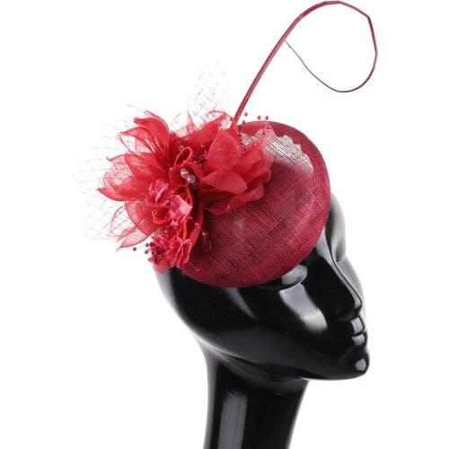 Formal Dress Wedding Marron Flower Fascinator Hat Hairpin Bridal Wedding Show Race Headwear On Hair Clip Nice Hair Accessory