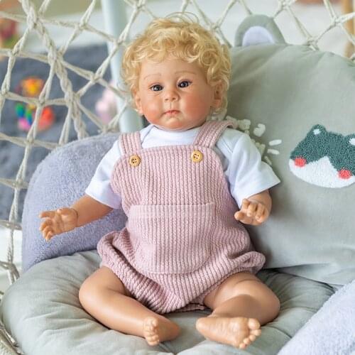 58cm Reborn Baby Dolls Baby Huxley Rooted Blond Hair Kids Toys Christmas Gift