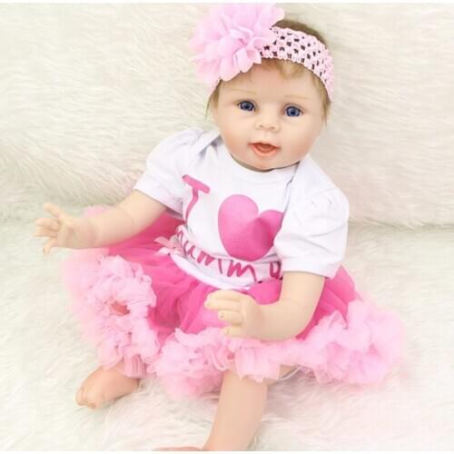 Reborn princess toy doll 22inch 55cm soft cotton body silicone reborn baby dolls toys gift for child bebes reborn menina bonecas