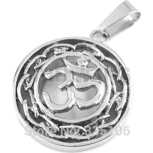 Om Symbol, Buddhism, Zen Art Pendant Stainless Steel Jewelry India Om Yoga Motor Biker Men Women Pendant Wholesale SWP0311A