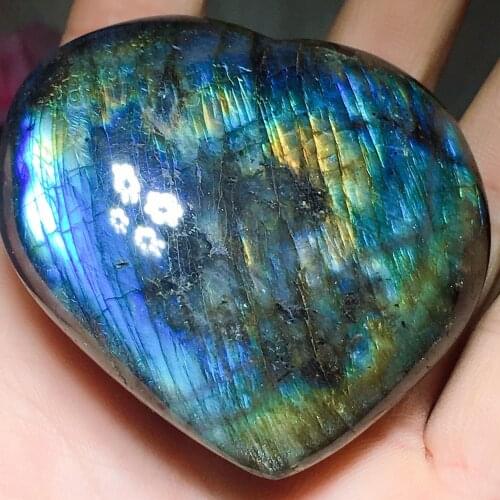 Labradorite heart