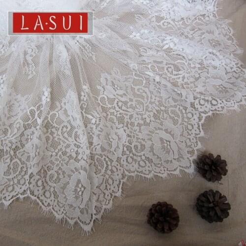 LASUI 1.5m*3 m off white Dresses wedding sorts of yarn accessories Eyelash French lace C0021