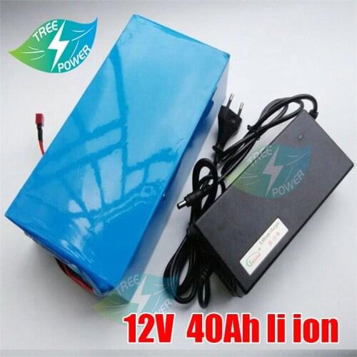 Lithium ion battery 12v 40ah li ion battery BMS 3s for bike ups power bank Golf Buggy camping Fire Alarms +3A charger