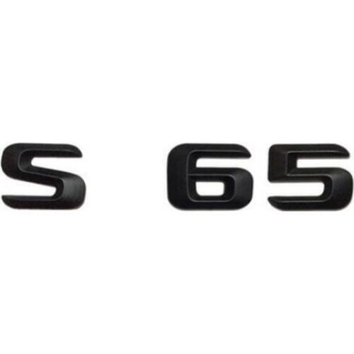 Matt Black " S 65 " Car Trunk Rear Letters Word Badge Emblem Letter Decal Sticker for Mercedes Benz AMG S Class S65 AMG