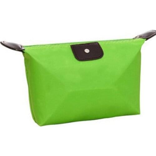 Cute cosmetic bag Storage bag multi-function folding dumpling bag waterproof wash solid color handbag