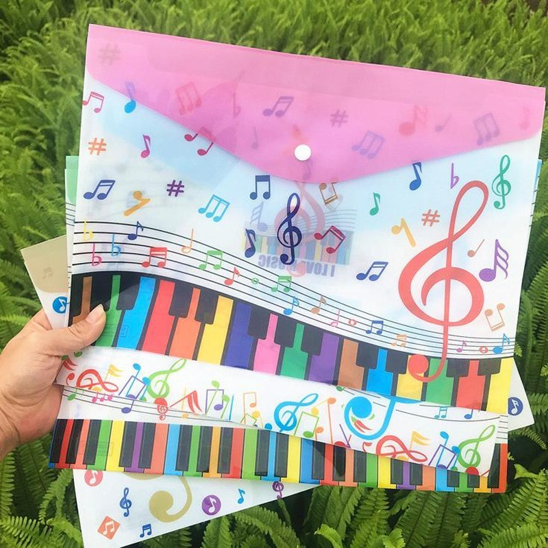 1 Pcs Cute A4 Music Theme Piano Instruments Document Bags Examination File Holder Student Storage Organizer Stationery Gifts