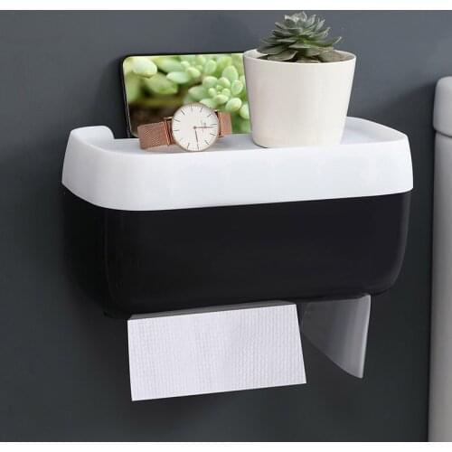 Multifunctional Toilet Paper Holder Waterproof Wall-mounted Tray Roll Paper Tube WC Storage Box Modern Bathroom Accessories