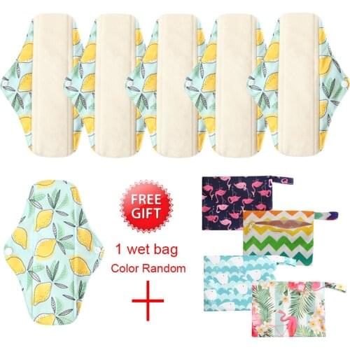 Reusable Waterproof Wonen Menstrual Pads Washable Organic Bamboo Fiber Cloth Pads Panty Liners Leakproof Sanitary Pads