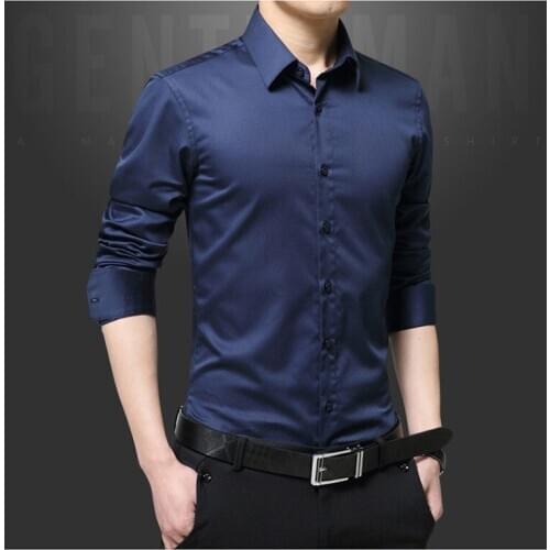 Mens Pure Cotton Shirt Slim Fit Fashion Long Sleeve Casual Business Shirts Men Dress Shirts High Quality Mens Shirts