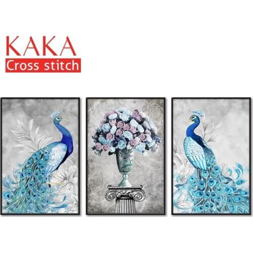 Cross stitch kits,Embroidery needlework sets with printed pattern,11CT-canvas for Home Decor Painting,Animals Full NCKA068